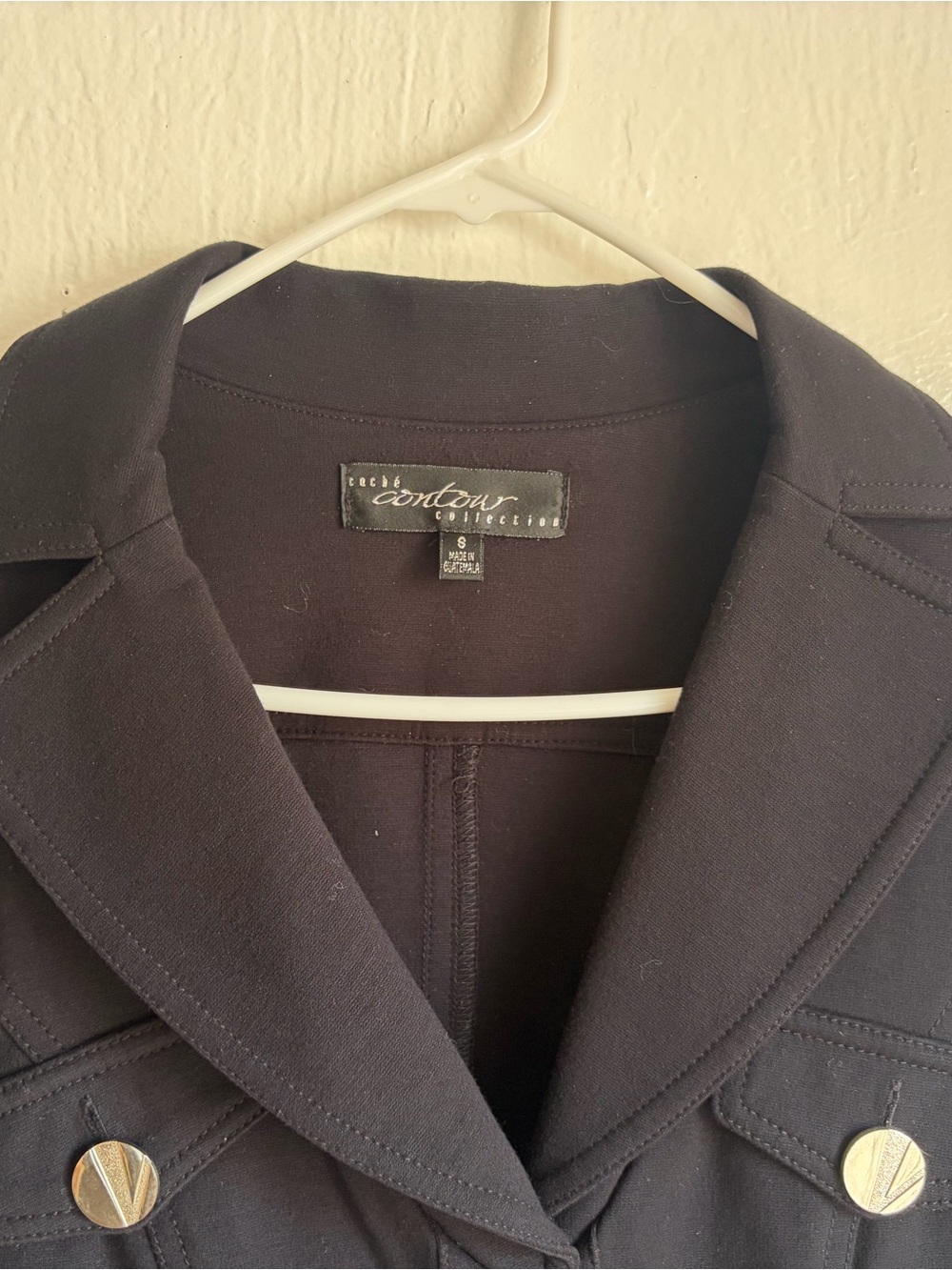 Cache Black Military-Style Blazer with Silver Buttons - Picture 2 of 10